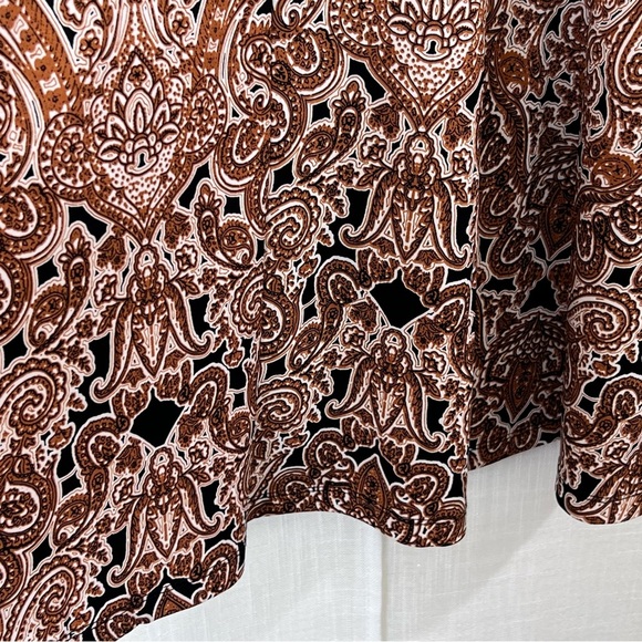 Nicole Miller Shift Swing Sleeveless Paisley Brown Flowy Dress Size M - Picture 9 of 10
